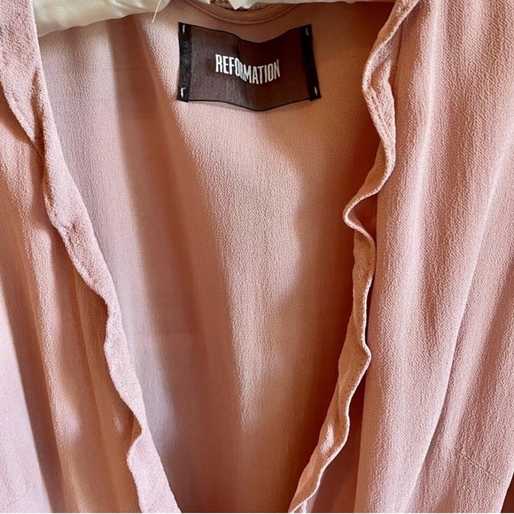Reformation Delta Pink Chic Blush Wrap Dress Size S - Picture 5 of 14